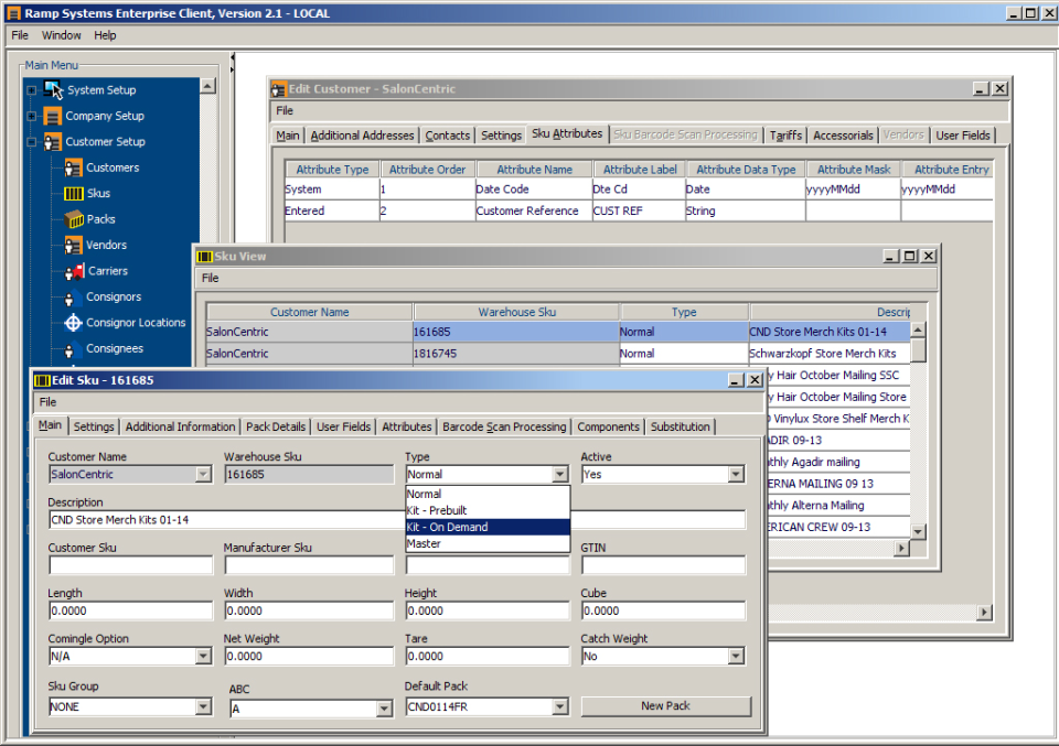 screenshot of Ramp Enterprise WMS